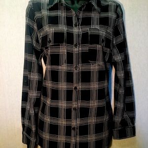 Cathy black and white button down shirt